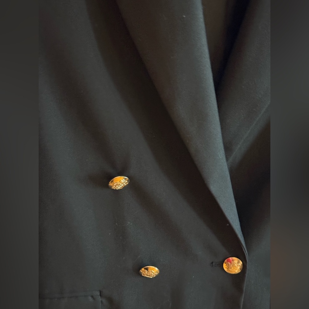 Black Double-Breasted Women's Blazer Jacket In Great Condition - Picture 5 of 6